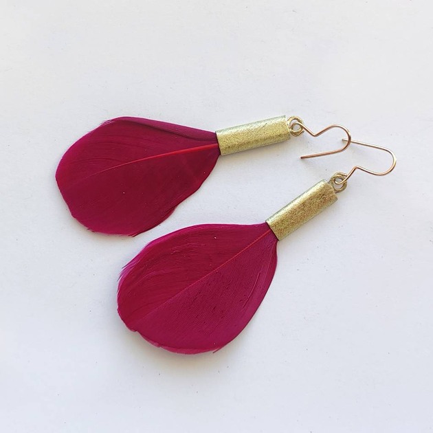 kolczyki z piórami PIÓRKO kolczyki