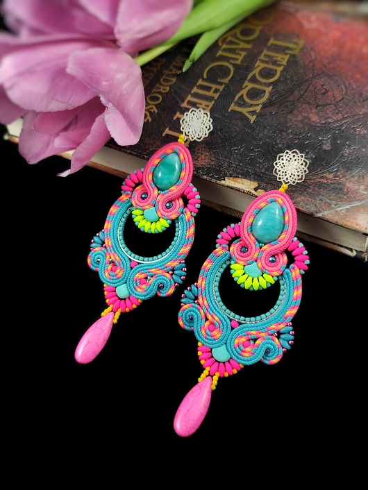kolczyki soutache Tropical Vibes kolczyki sutasz