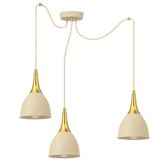 lampy wiszące Lampa Wisząca Metalowa Kaszmirowa ze złotym dodatkiem LED