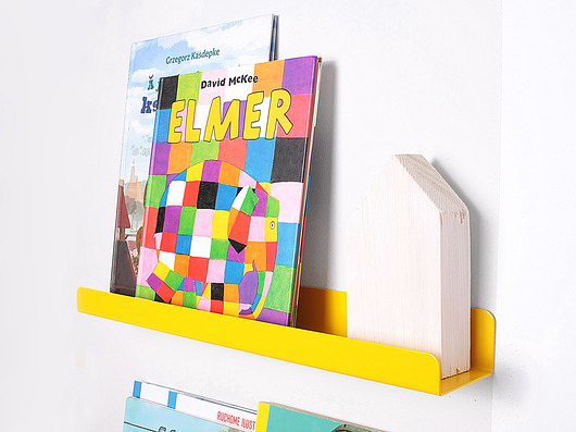 meble do pokoju dziecka Półka na zdjęcia książki zabawki żółta