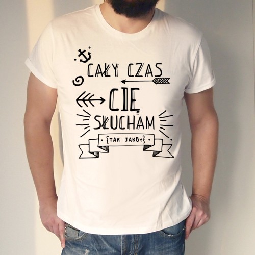 Cały czas męska Podwinięta Biała ONE MUG A DAY