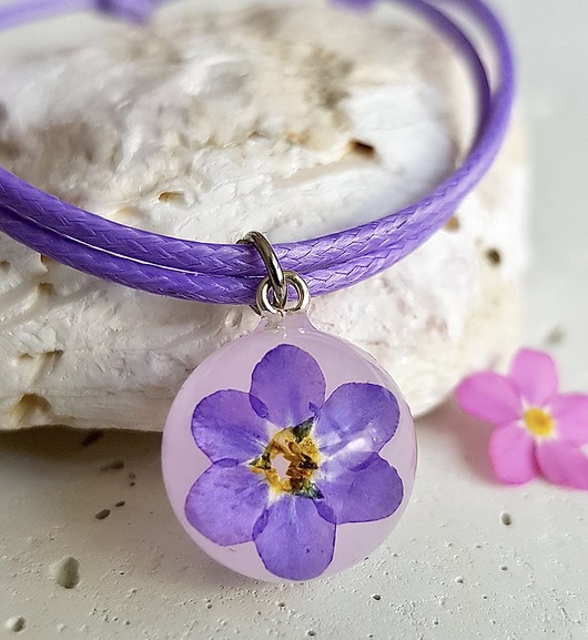 Bransoletka sznurkowa z niezapominajką Grol Jewellery