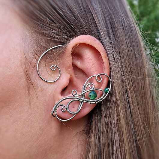 nausznice Nausznice  zielony agat wire wrapping zausznice