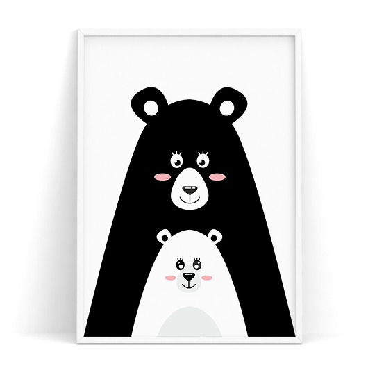 Plakat dziecięcy Misie Skandynawski trochę na ścianę