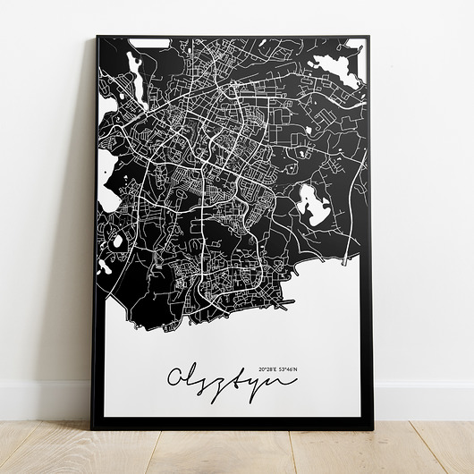 Plakat Olsztyn mapa Peszkowski Graphic