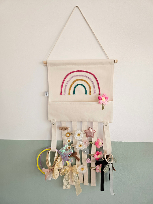 pokój dziecka - różne Organizer na spinki gumki i opaski tęcza