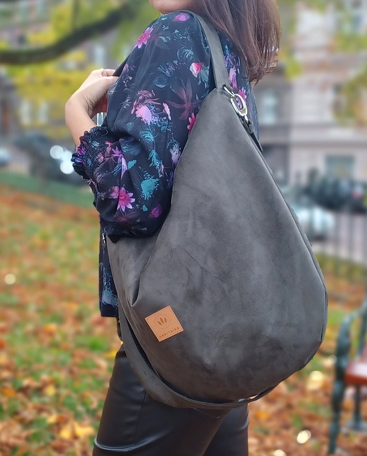 torby na ramię Rezerwacja  torba worek z eko zamszu Khaki