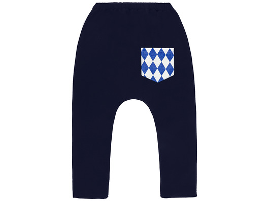 Spodnie baggy z kieszonką romby navy nonino