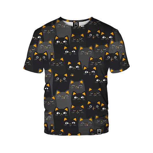 t-shirty męskie Męski T-shirt DR.CROW  Cats Orange