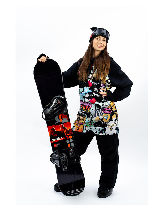 bluza z kapturem damska Damska Bluza Snowboard DR.CROW Graffiti Bizarre