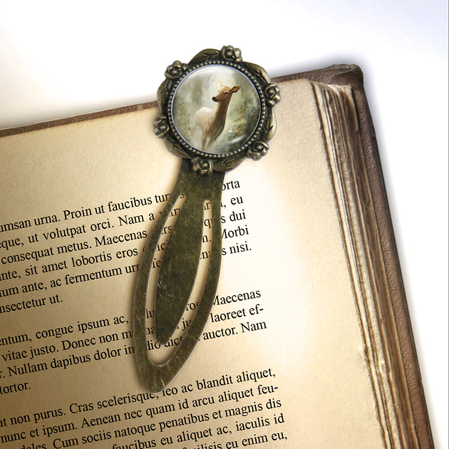 zakładki do książek Zakładka do książki - Sarna - klips, brąz