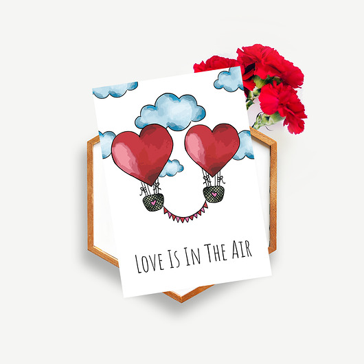 Kartka na ślub "Love is in the air" Joanna Klupś