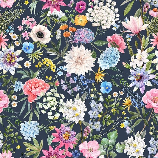 naklejki ścienne do pokoju dziecka Tapeta ścienna Navy Bloom 53cm x 10m PZ