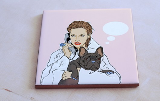 podstawka ceramiczna - Amy i buldog Ledon