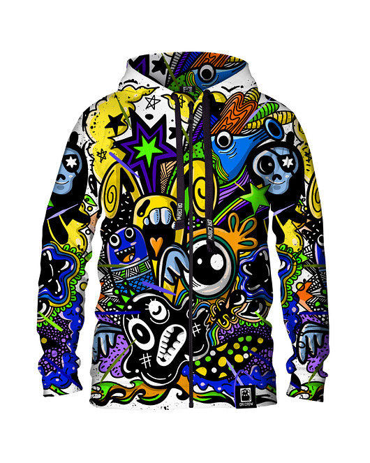 bluzy męskie Męska Bluza Expres Zamek DR.CROW Doodle
