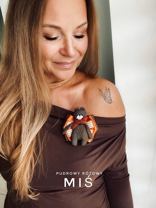 broszki Artystyczna Brosza z niesamowitym Misiem! Pop Art  MIŚ