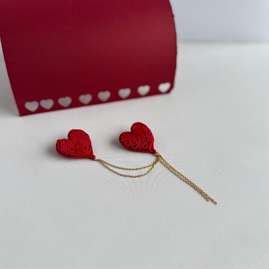 broszki Broszka dwa serca czerwone
