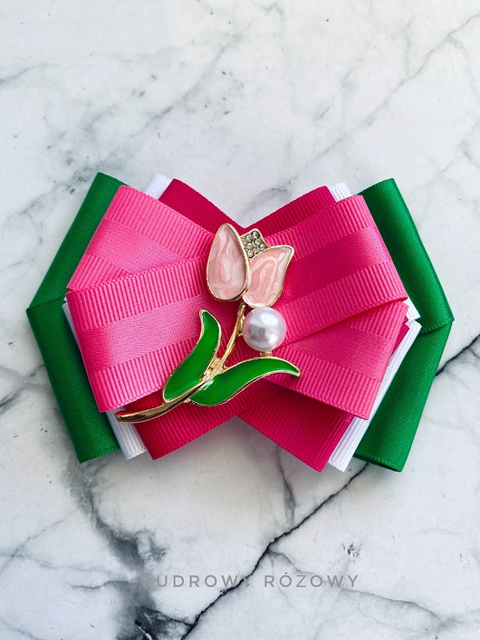 broszki Kolekcja Kwiatowa z Tulipanem i perłą