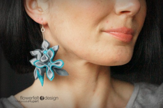 Szarości z turkusem FlowerFelt Design