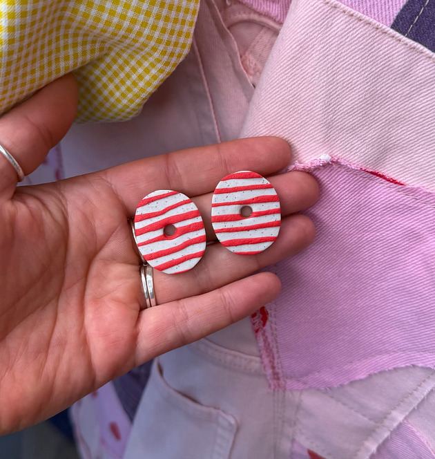 kolczyki z masy plastycznej Kolczyki Stripes