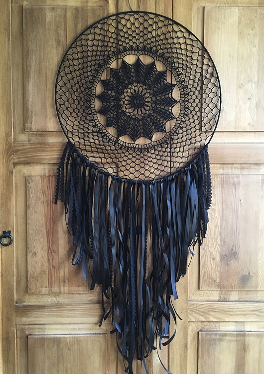 łapacze snów Czarny łapacz snów XL