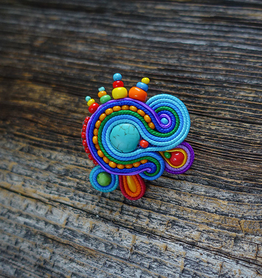 pierścionki - różne Bajkowy pierścionek soutache