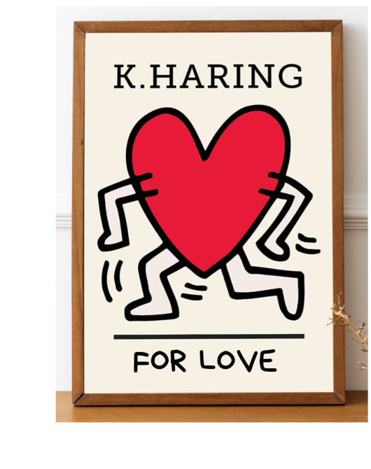 plakaty PLAKAT dekoracyjny serce Keith Haring miłość
