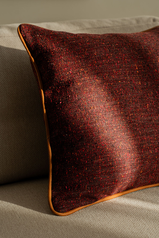 poduszki plecione BORDOWA PODUSZKA DEKORACYJNA WOOL 45X45