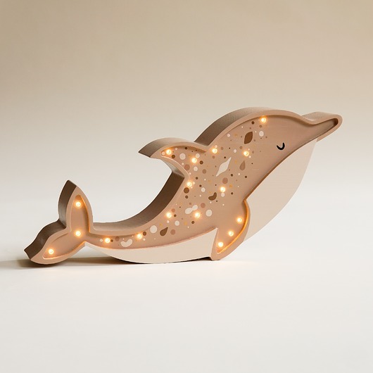 lampy do pokoju dziecka Drewniana Lampka Delfin - Brown