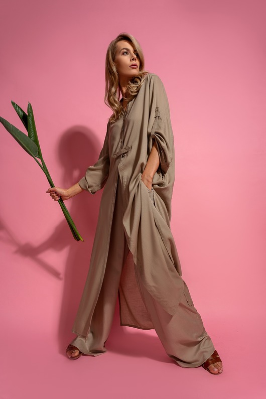 tuniki damskie PULA - długa tunika z cienkiej tkaniny