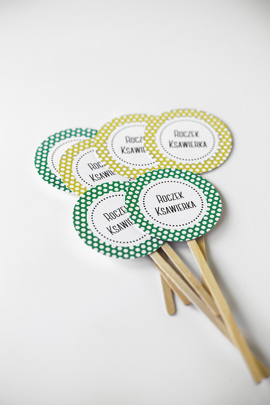 Pikery personalizowane do babeczek FARMA 6 szt WOW party