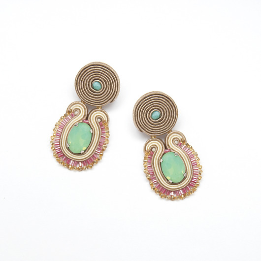 Kolczyki "Pacific Opal" - miętowe / sutasz maanuela