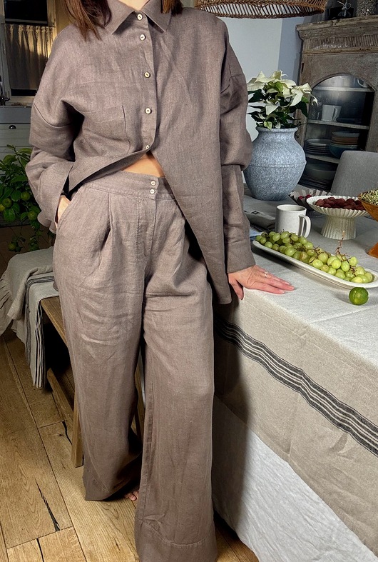 spodnie materiałowe damskie Spodnie lniane z kolekcji Day & Night