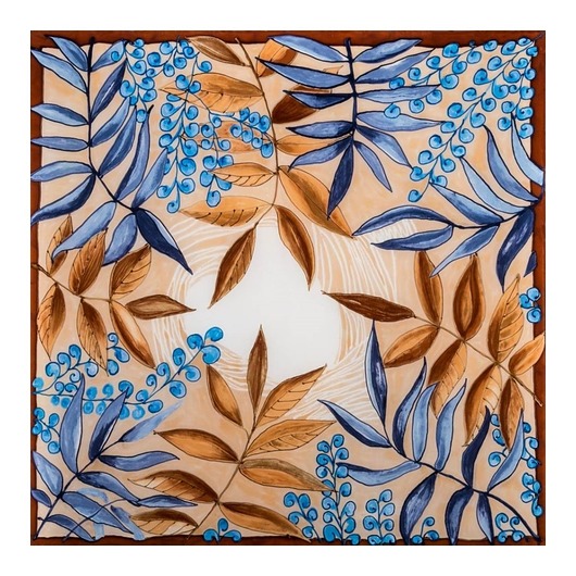 apaszki Jedwabna Apaszka Beżowa Jarzębina Handmade