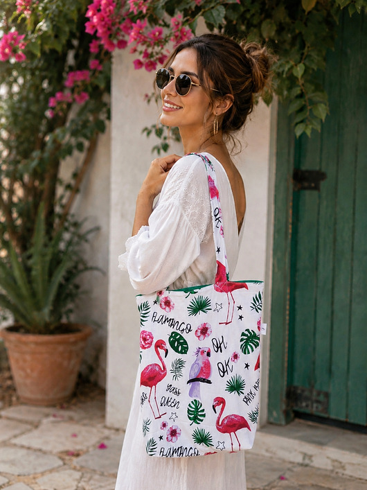 torby na zakupy Torba shopper torba na zakupy shopperka torba zakupowa flamingi