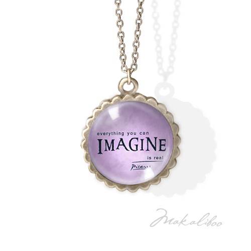 Imagine picasso -lila- naszyjnik kwiatek Makaliboo