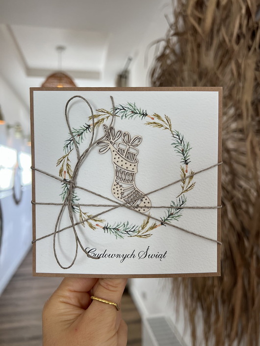 kartki świąteczne Wyjątkowa ręcznie robiona kartka świąteczna na Boże Narodzenie