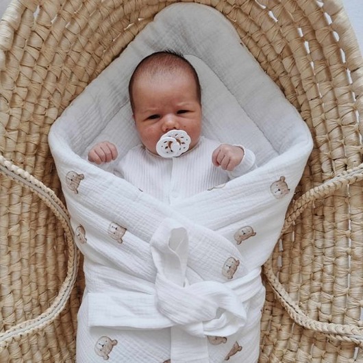 śpiwory i rożki niemowlęce Rożek niemowlęcy muślinowy Teddy PZ