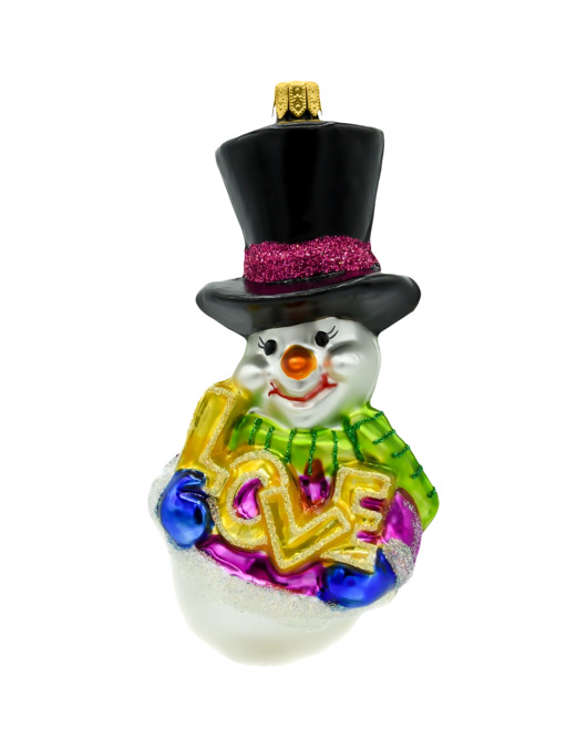 ozdoby choinkowe Bombka choinkowa: Bałwanek z napisem "LOVE"