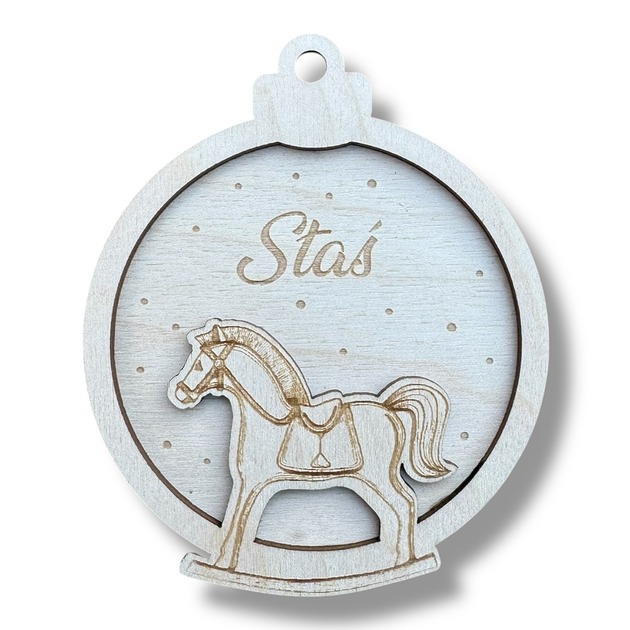 ozdoby choinkowe Bombka z Imieniem Konik na Biegunach