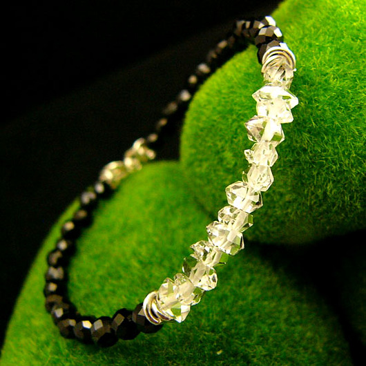 bransoletki z kamieni naturalnych Bransoleta Amulet - Diament Herkimer Turmalin