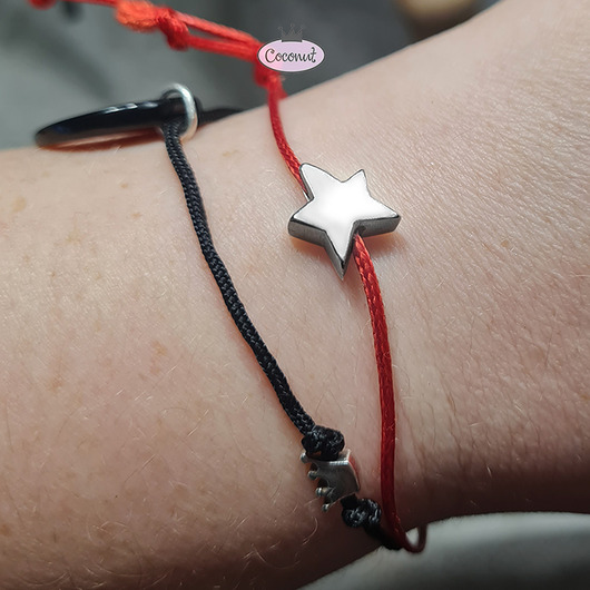 bransoletki srebrne Srebro: LUCKY STAR - bransoletka na sznurku