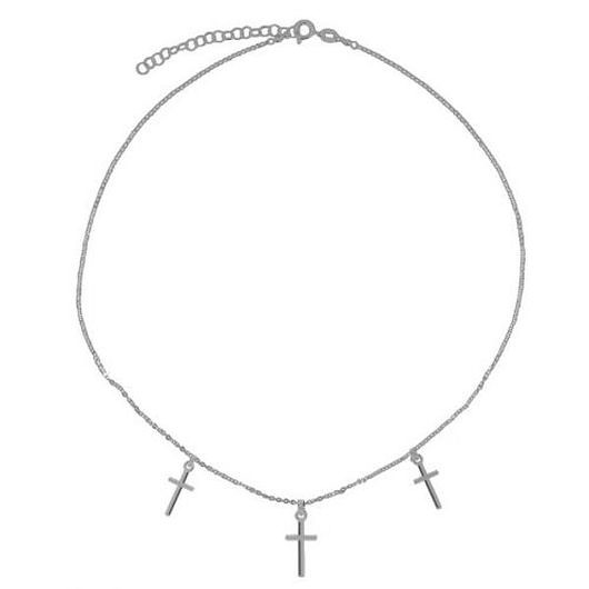 Srebrny naszyjnik choker z krzyżykami ATdiament