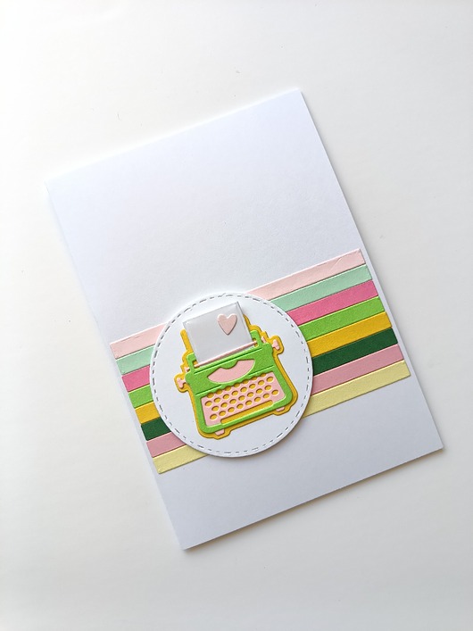 kartki scrapbooking Kartka z maszyną do pisania