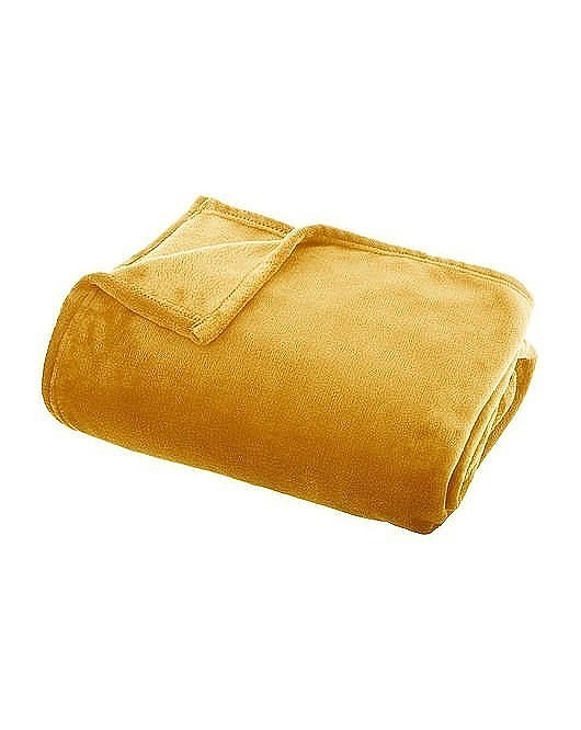 Koc Pled Pluszowy Flanel Uni 130x180 Żółty MIA home