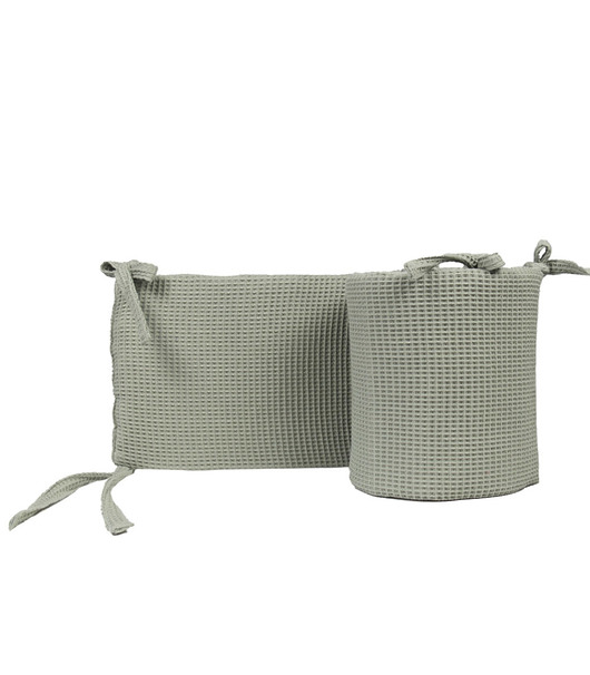 Waffle khaki - ochraniacz szary 190x28 cm Muzpony