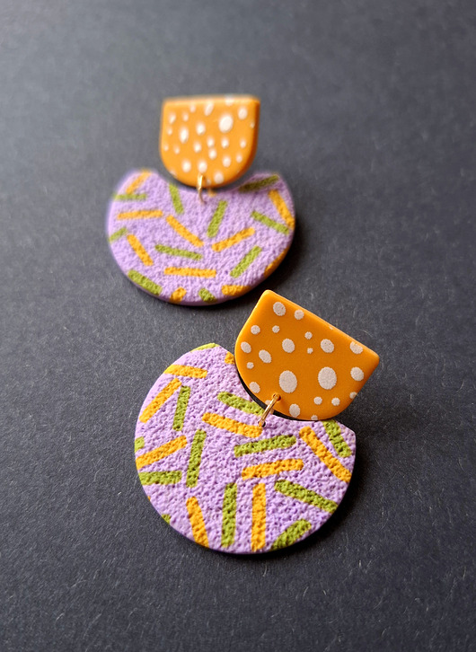 kolczyki z masy plastycznej Kolczyki color no6