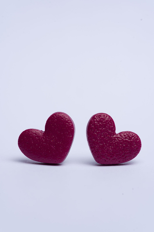 kolczyki z masy plastycznej Pojedyncze sztyfty pastylki SERDUSZKA