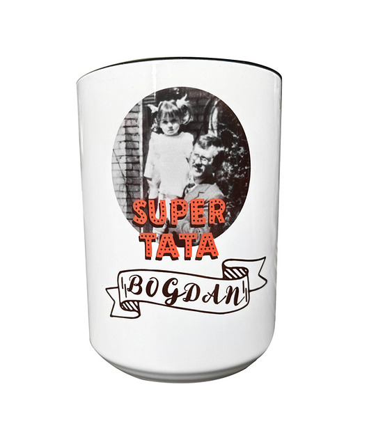 kubki Retro kubek ze zdjęciem, Super Tata na Dzień Ojca z imieniem, dla taty