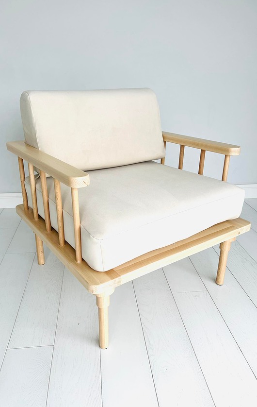 fotele Fotel Sandu. Japandi Easychair